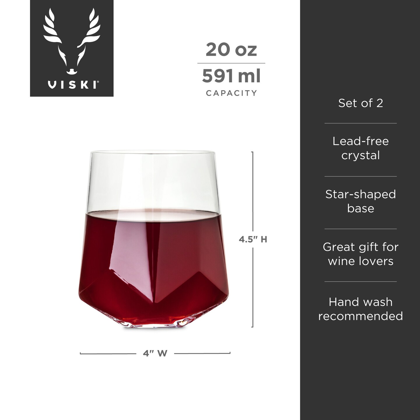 Seneca Crystal Faceted Wine Glasses 