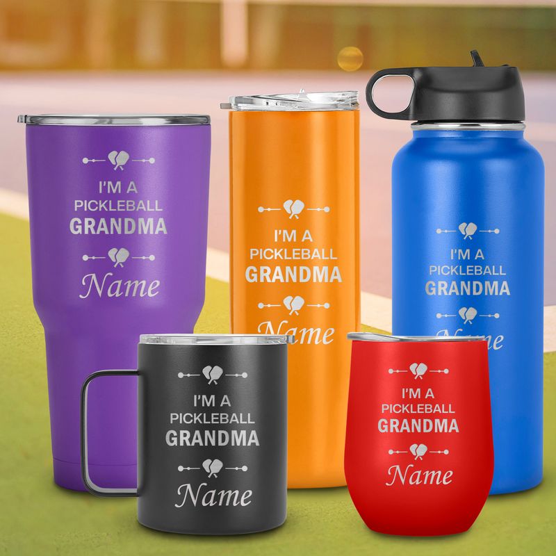 Personalized Name Engraved I'm A Pickleball Grandma Tumbler Cup, Travel ...