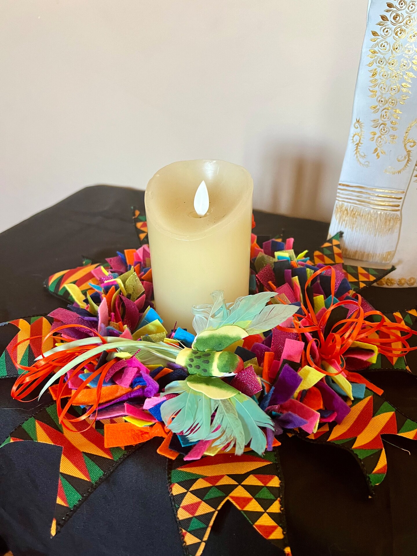 Wreath and Candle Ring for Ofrenda | MakerPlace by Michaels, image size:1440x1920