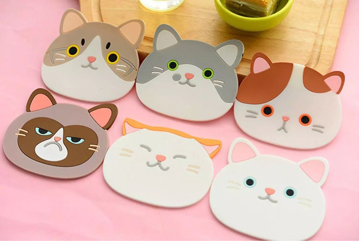 6 Pack Cat Coaster Set