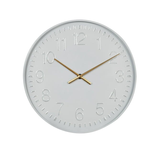 DecMode 24&#x22; White Metal Round Wall Clock