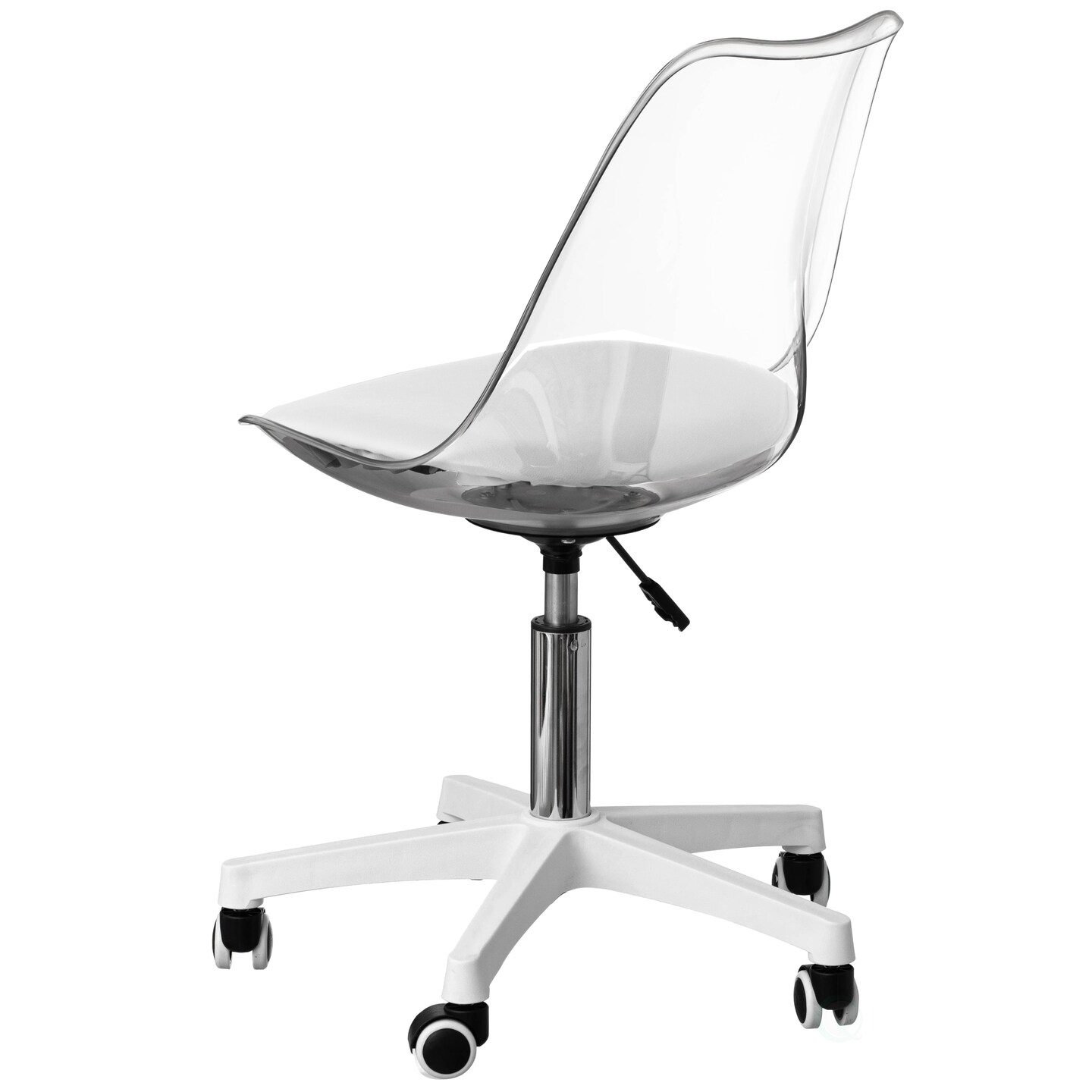 Clear Acrylic Desk Chair - Armless Office Chair, Height Adjustable, Rolling Chair - Modern Ghost Chair, Perfect for Home Office or Vanity with Swivel Function