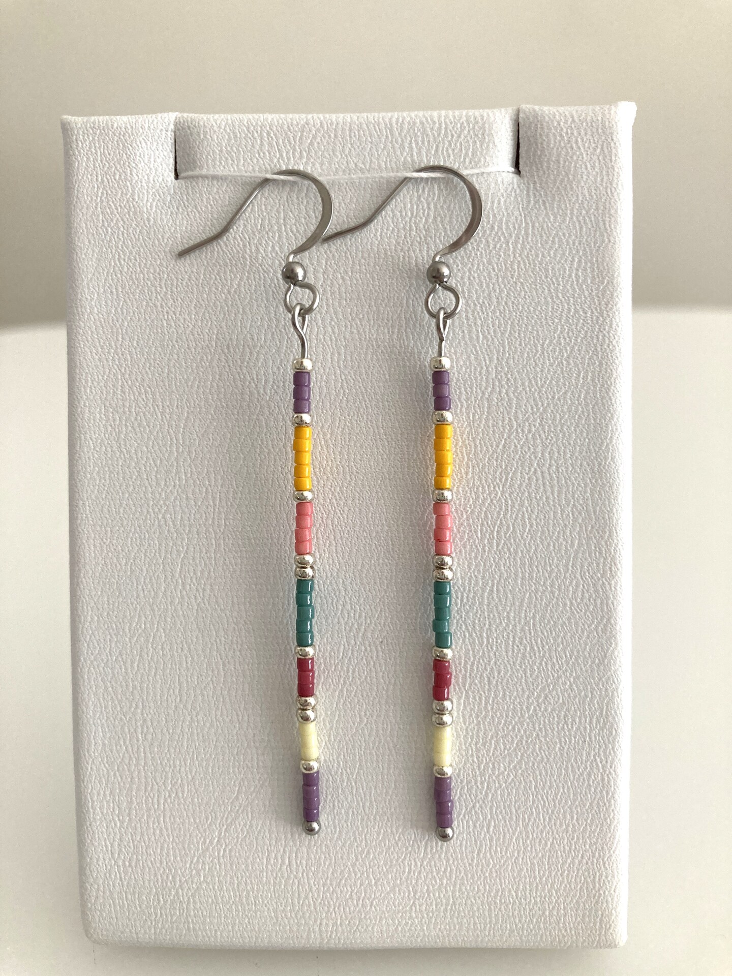 SIERRA hotsell Handwoven Delica Japanese Seed Bead Dangly Earrings