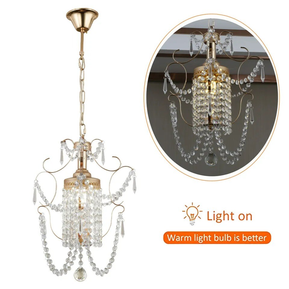 Modern Vintage Crystal Pendant LED Ceiling Lighting Lamp Chandelier Fixture