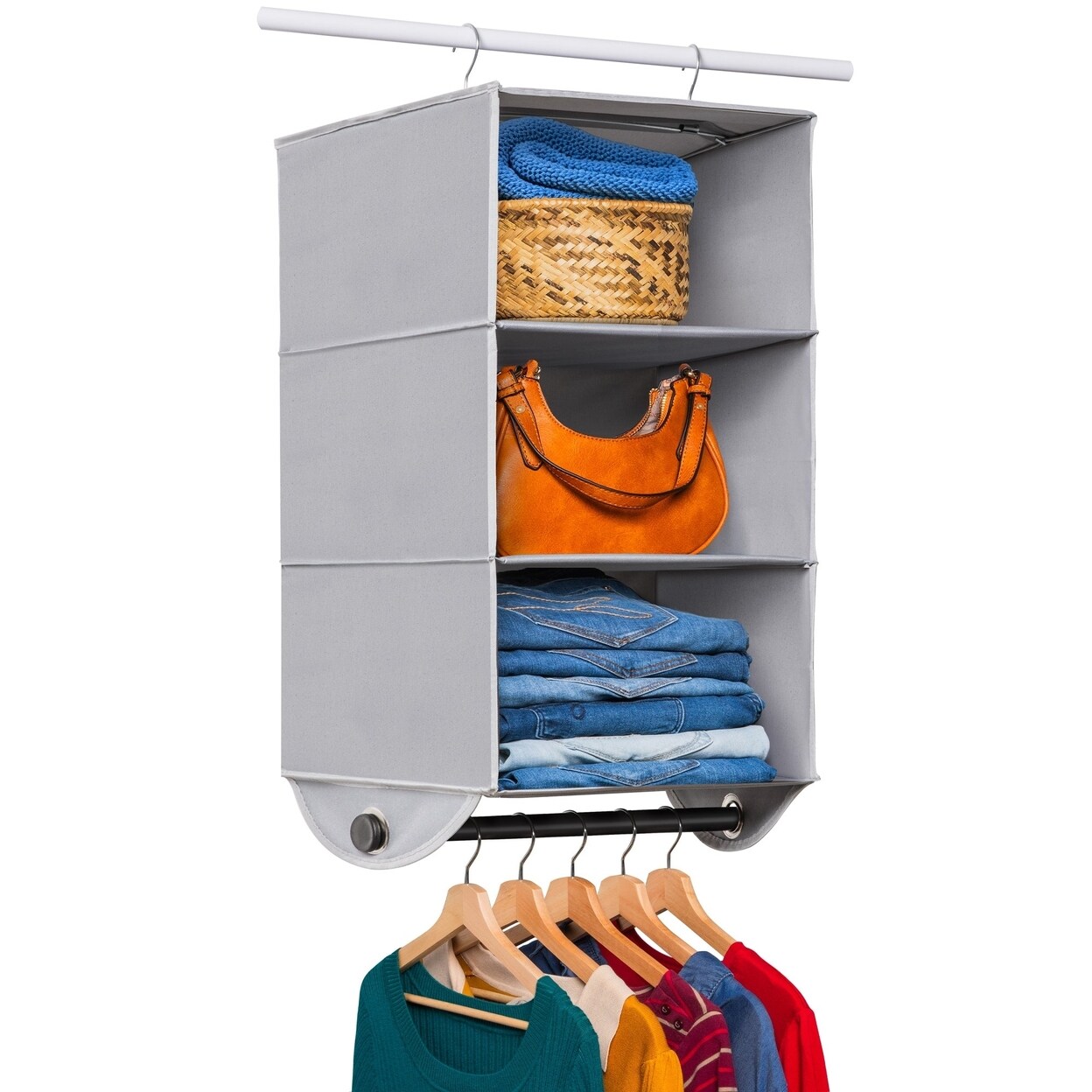 Hanging Closet Organizers - Closet Storage And Rv Closet Organizer - Grey