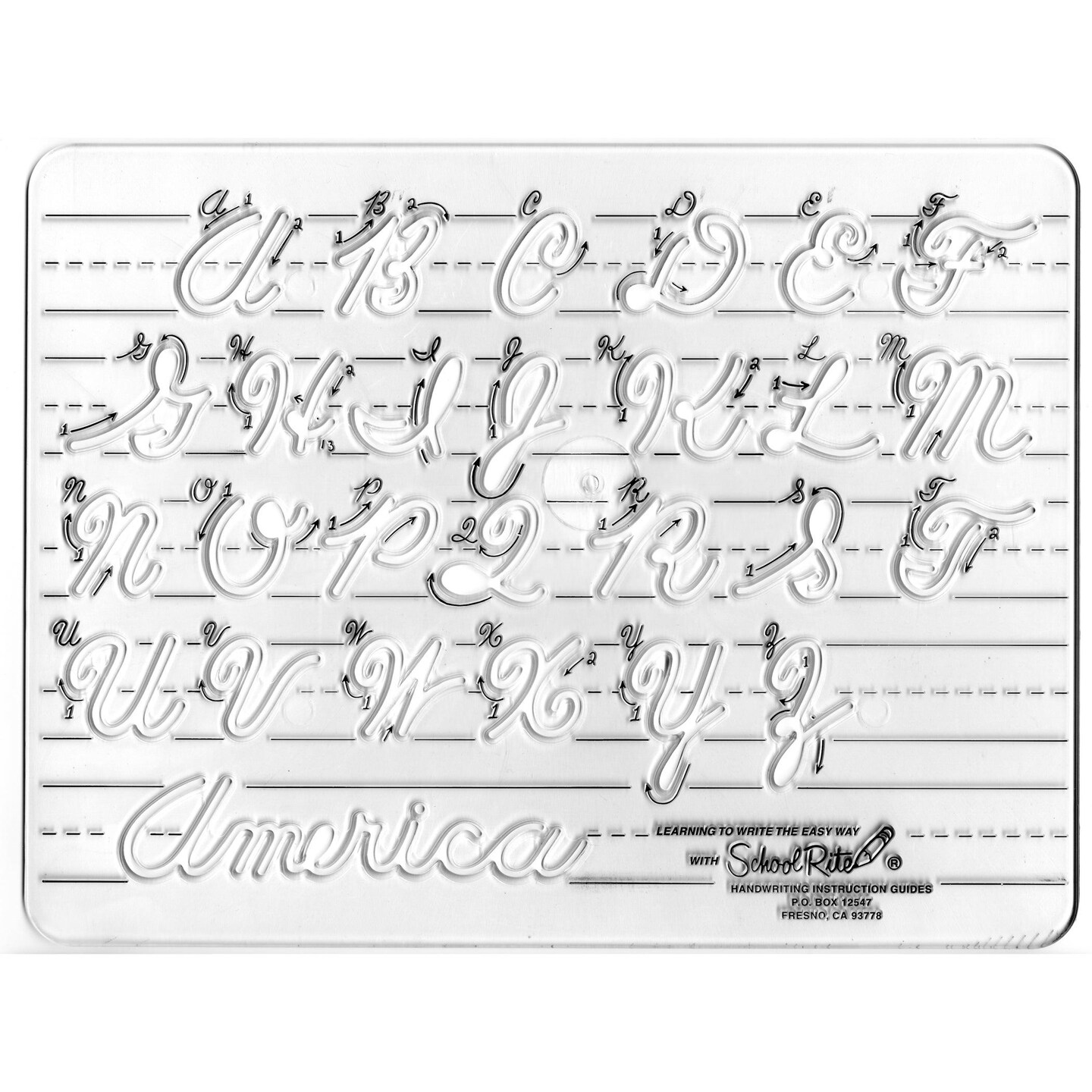 Handwriting Instruction Guide Template, Uppercase Cursive