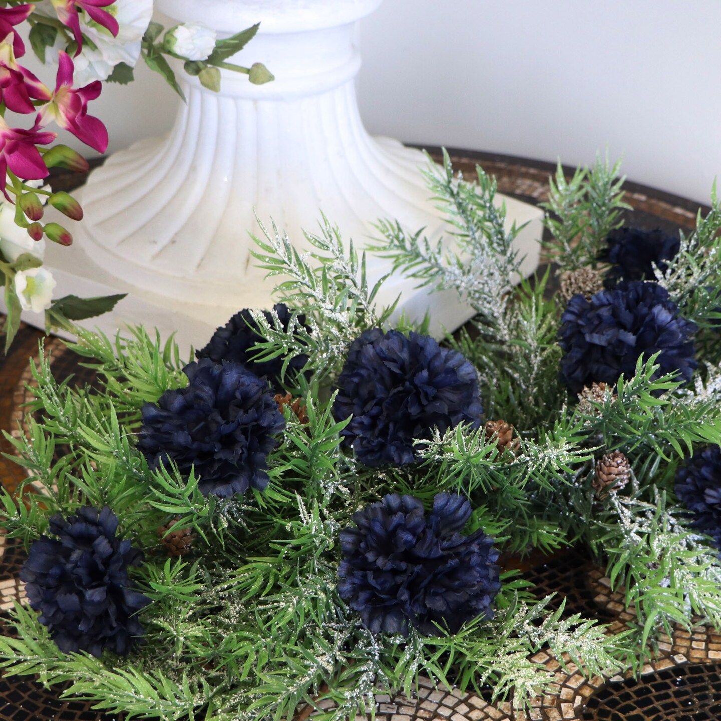 Elegant Navy Carnation Bundle - Set of 100 Premium Artificial Flowers, Perfect for Weddings, Events, and Home Decor, Floral Home by Artificial Flowers