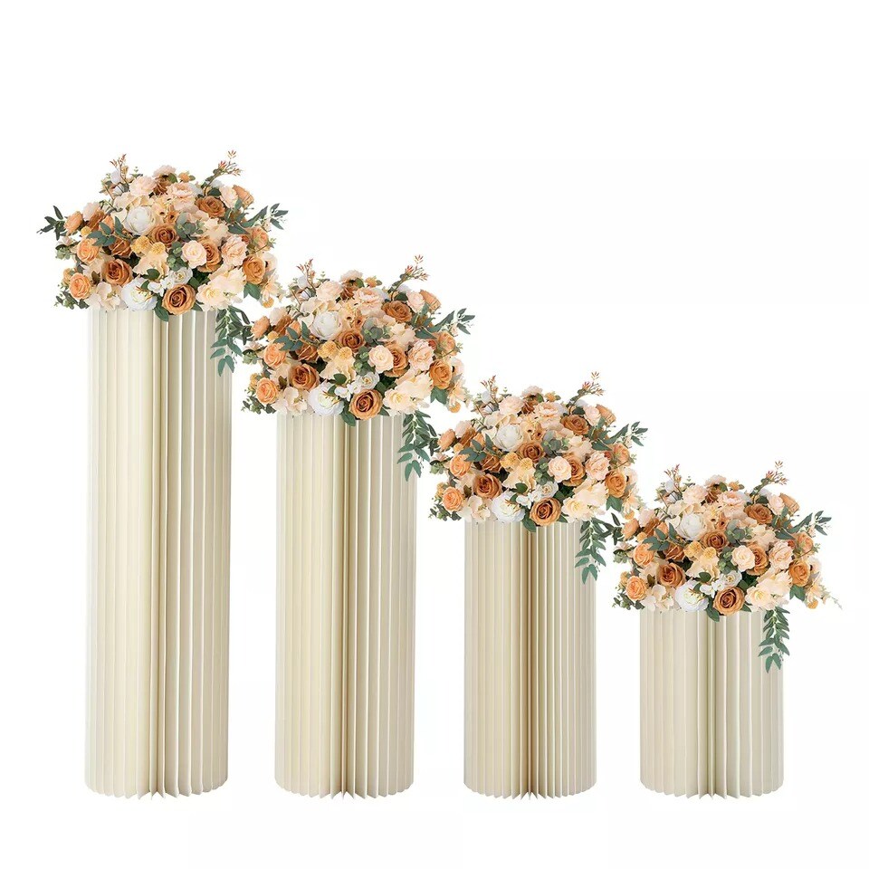 40cm+60cm+80cm+100cm Tall Foldable Cardboard Centerpiece Display Flower Stand