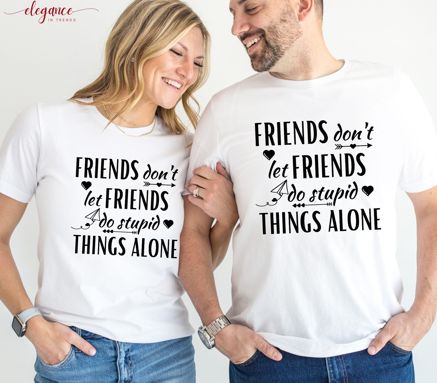 Friends Don't Let Friends Do Stupid Things Alone Vacation Shirts, Funny Trip Tshirt, Girls Trip Tee, Girls Weekend Trip Shirt - EITV1012
