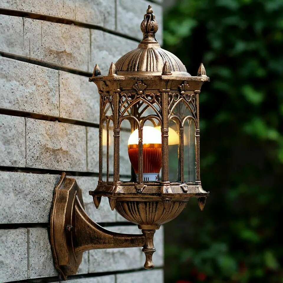 Retro Outdoor Lantern Wall Sconce Porch Light Lamp Exterior Lighting Fixture