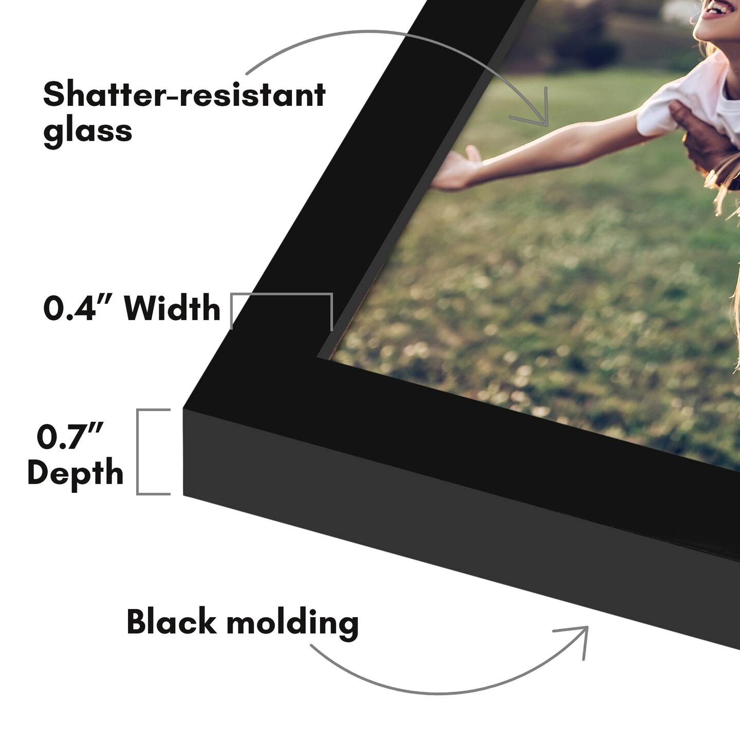 Americanflat Poster Frame - Perfect Frame for Photos and Artwork - Large Picture Frame - Polished Plexiglass - Hanging Hardware with Horizontal and Vertical Display