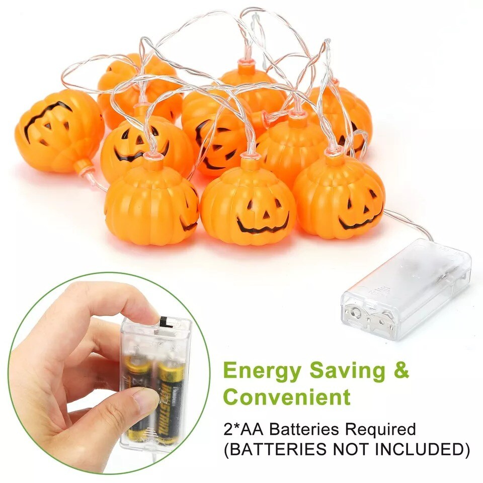 2 Set 59INch Halloween LED Lantern String Light 10 LED Pumpkin Light Party Decor