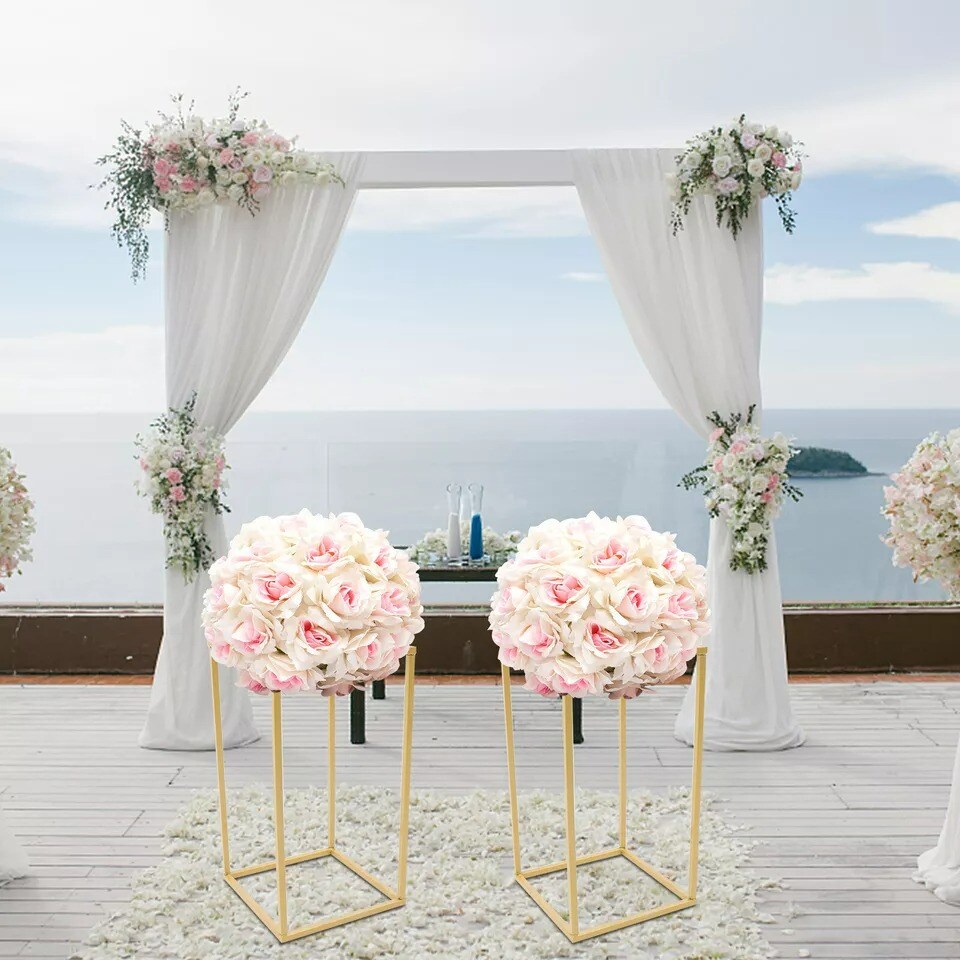 Wedding Artificial Flower Road Metal Column Stand Floor Wedding Guiding Stand
