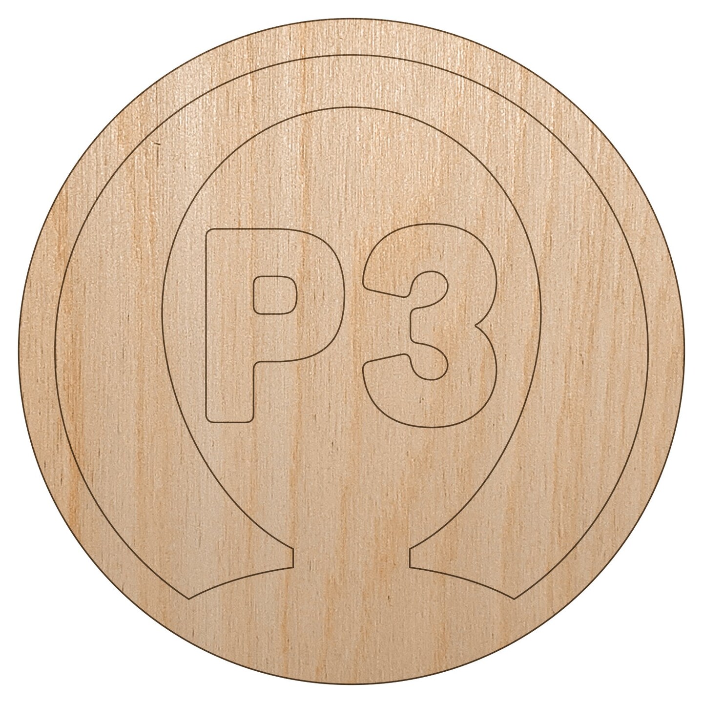 Player Three Person Indicator Gaming Icon Unfinished Wood Shape Piece Cutout for DIY Craft Projects