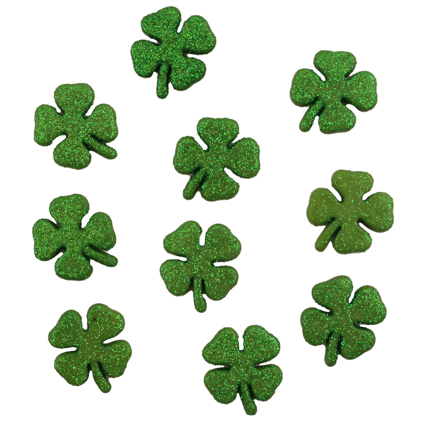 Buttons Galore and More Craft & Sewing Buttons - Glitter Shamrock - 30 Buttons
