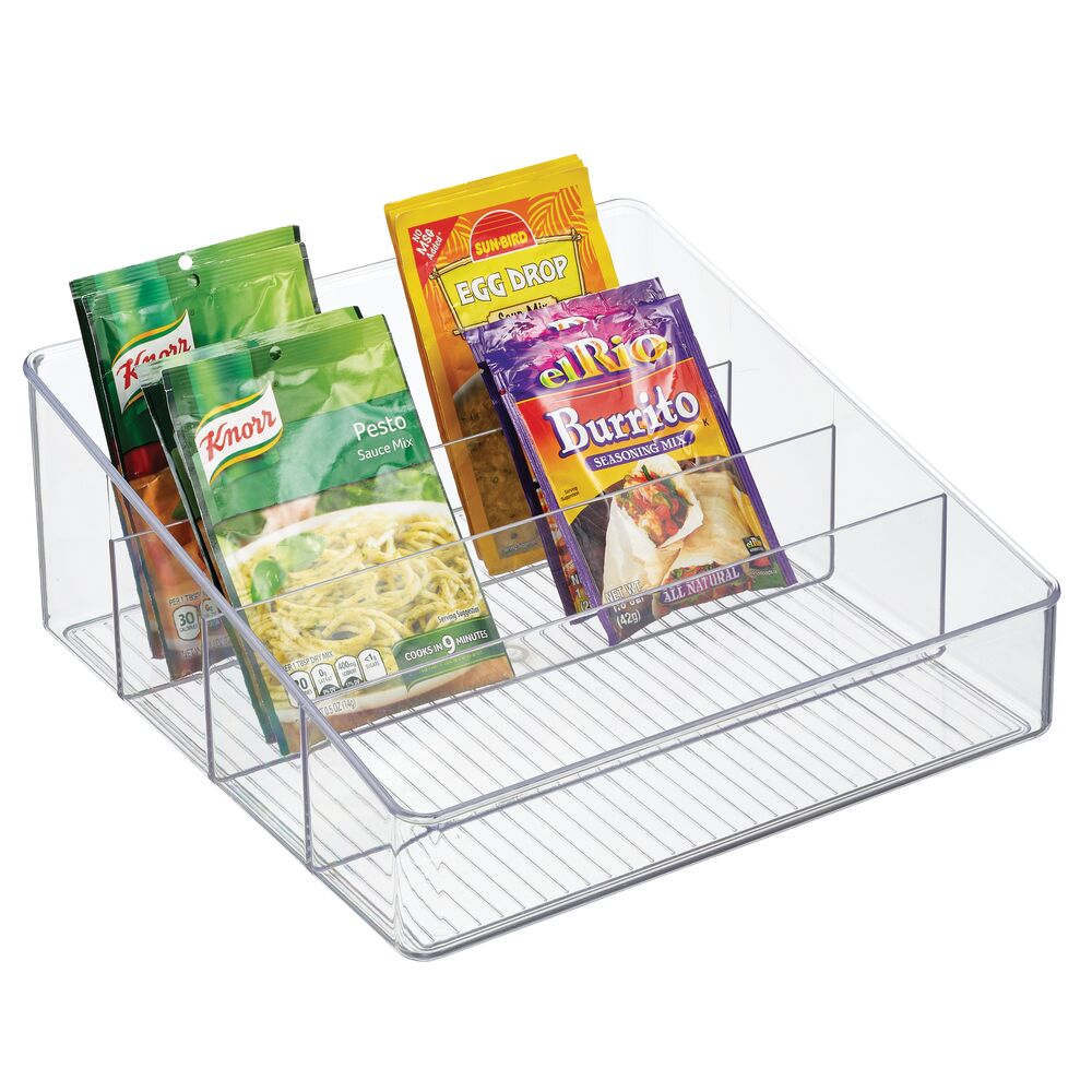 mDesign Large Plastic Kitchen Food Packet/Pouch Organizer Caddy