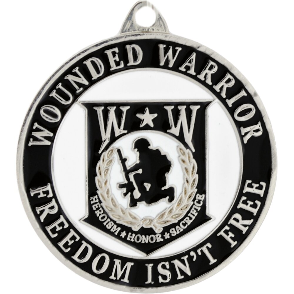 Wounded Warrior Round Key Ring Freedom Isn't Free Military Key Chain
