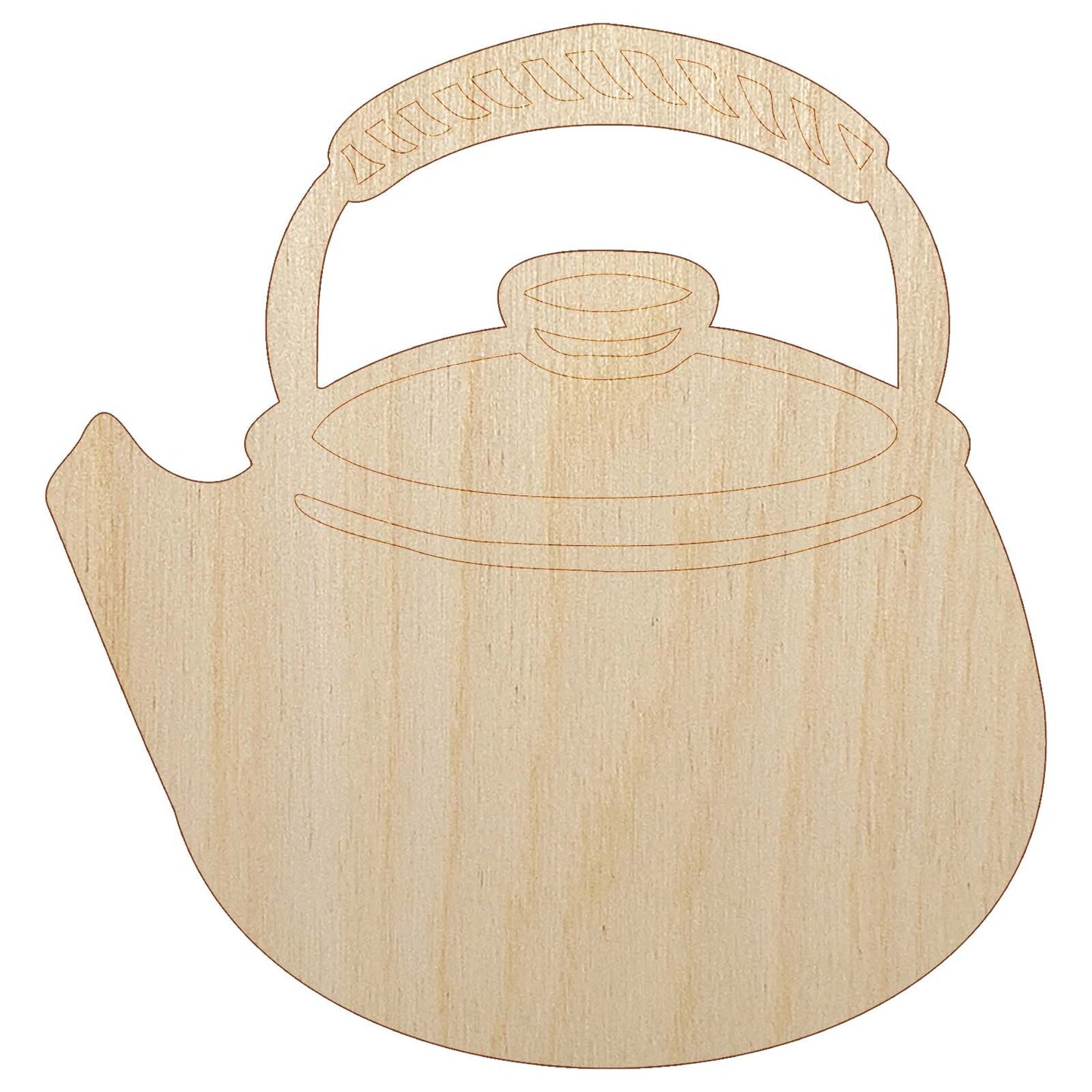 Classic Sweet Teapot Kettle Green Tea Unfinished Wood Shape Piece