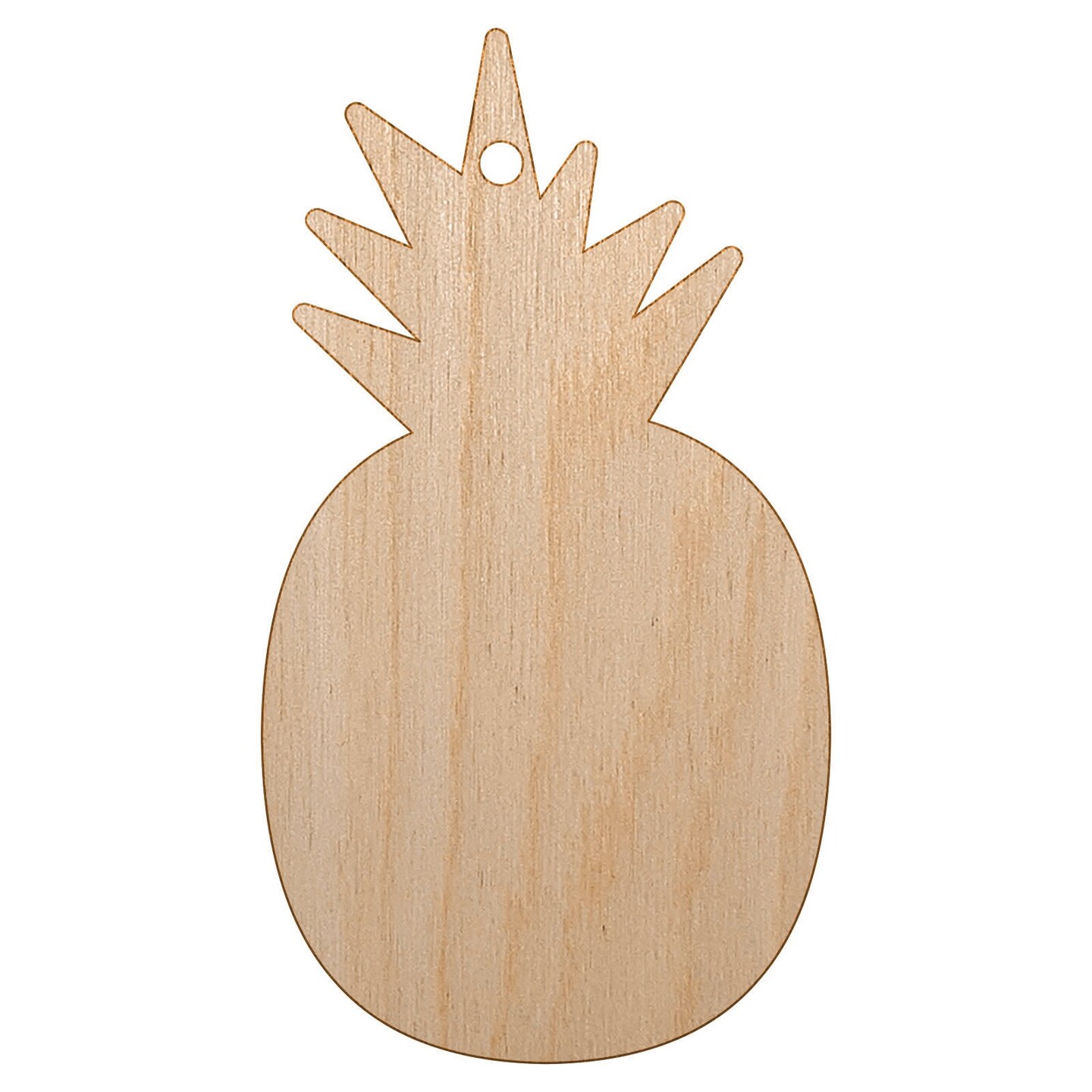 Pineapple Fruit Solid Unfinished Craft Wood Holiday Christmas Tree DIY Pre-Drilled Ornament