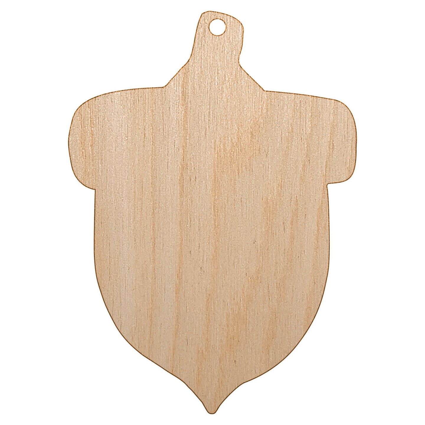 Acorn Solid Unfinished Craft Wood Holiday Christmas Tree DIY Pre-Drilled Ornament
