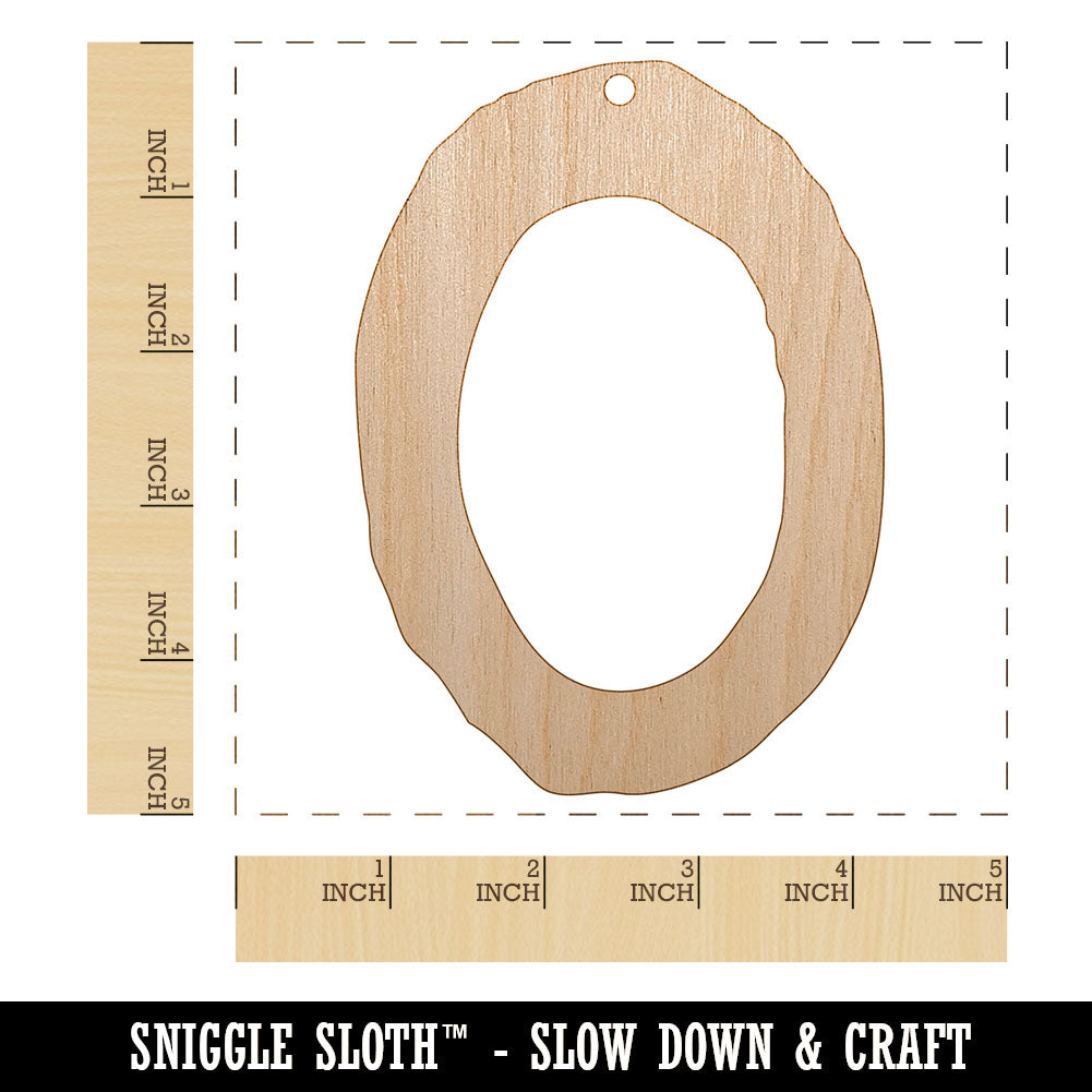 Number 0 Zero Cute Typewriter Font Unfinished Craft Wood Holiday Christmas Tree DIY Pre-Drilled Ornament