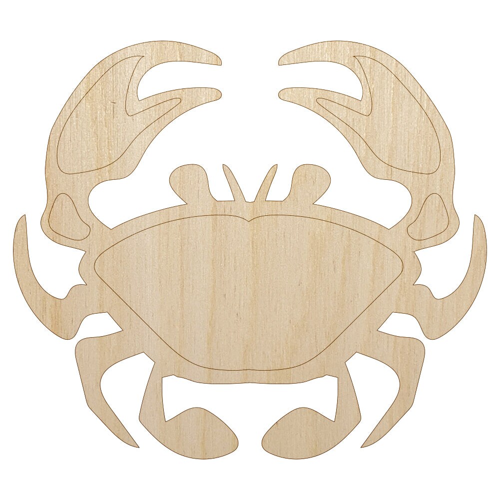 Crab Icon Unfinished Wood Shape Piece Cutout for DIY Craft Projects