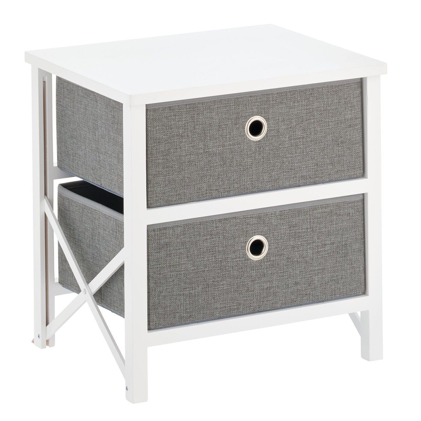 mDesign Multi Drawer Foldable Fabric and Wood Dresser Storage Unit