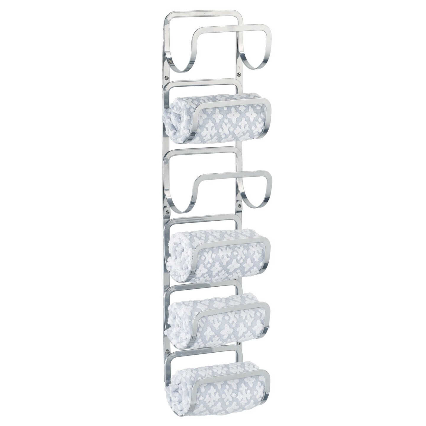 mDesign Wall Mount Towel Storage Rack for Bathroom Hanging Organizer