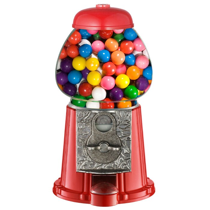 Great Northern Popcorn 11 Inch Vintage Gumball Machine Bank Metal Base Glass Globe Toy Bank Table Top