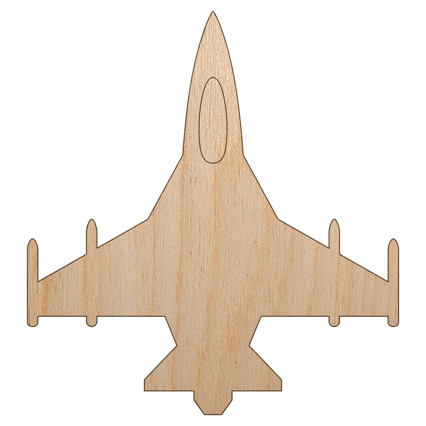 Fighter Jet Military Airplane Unfinished Wood Shape Piece Cutout for DIY Craft Projects