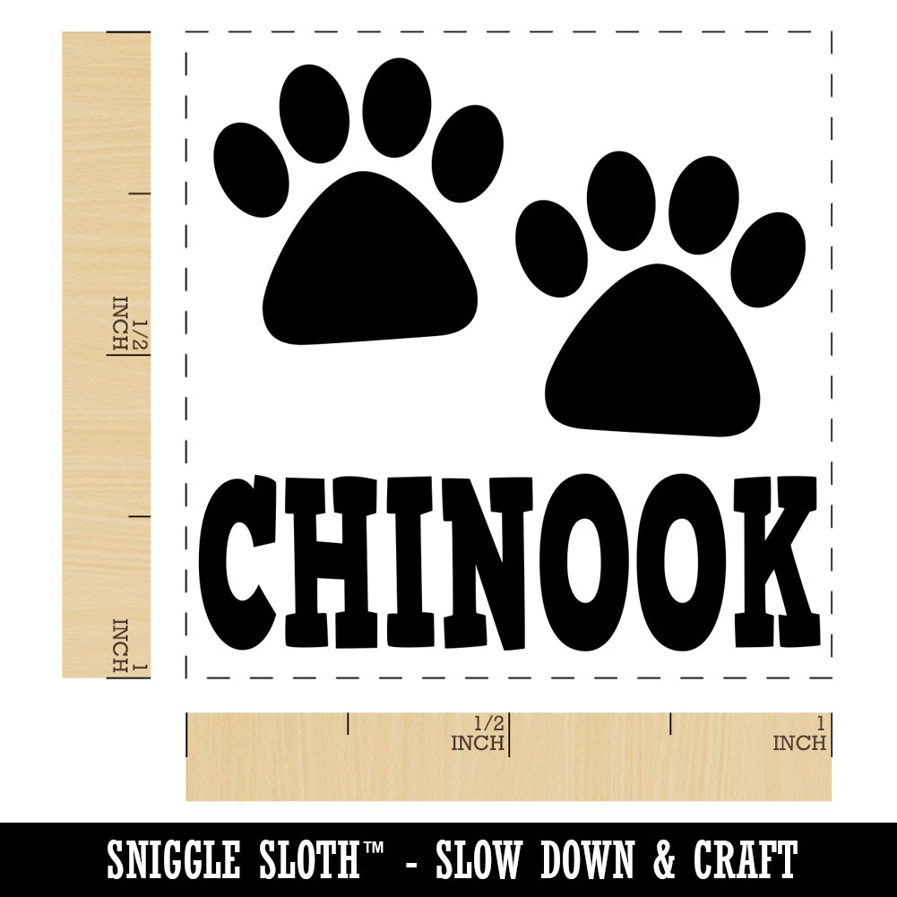 Chinook Dog Paw Prints Fun Text Self-Inking Rubber Stamp Ink Stamper ...