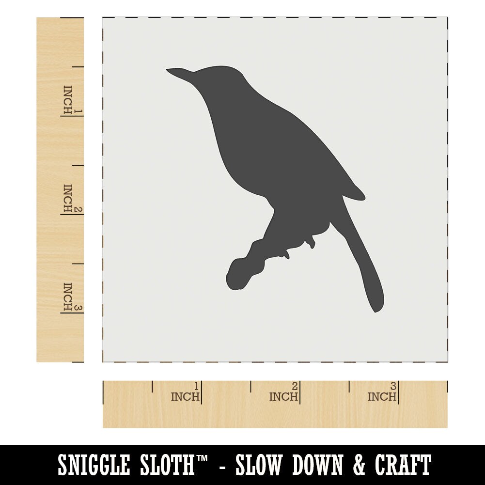 Bird on Branch Solid Wall Cookie DIY Craft Reusable Stencil