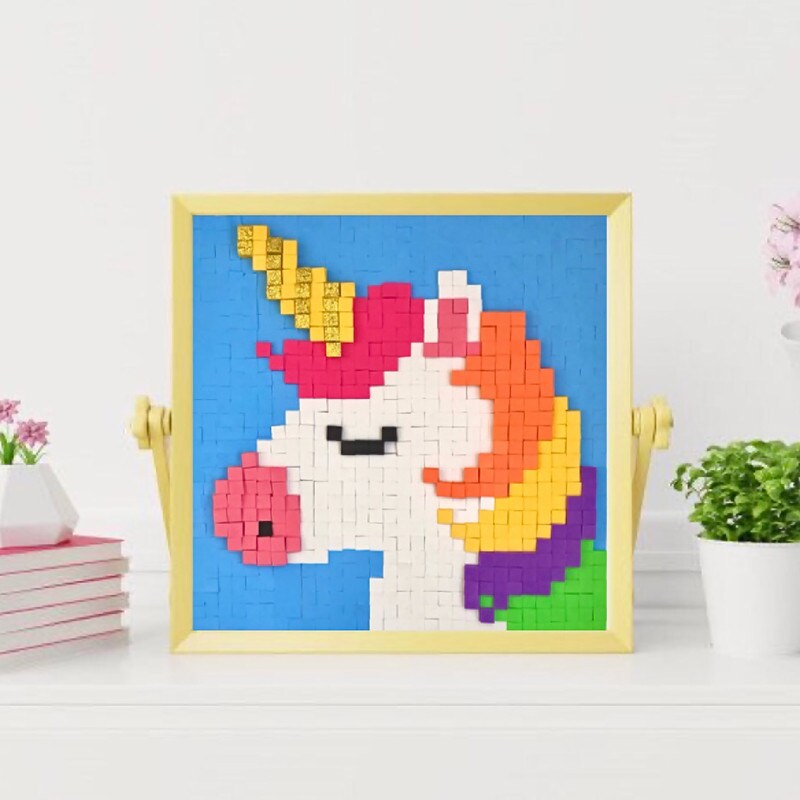 Stick n Stack Mosaic Arts and Crafts for Kids and Adults with 3D Foam Stickers - Unicorn Design - Mess-Free Kids Craft Kit for Striking 3D Art - Unique Unicorn Gifts for Girls and Boys Ages 10 and Up&#x2026;