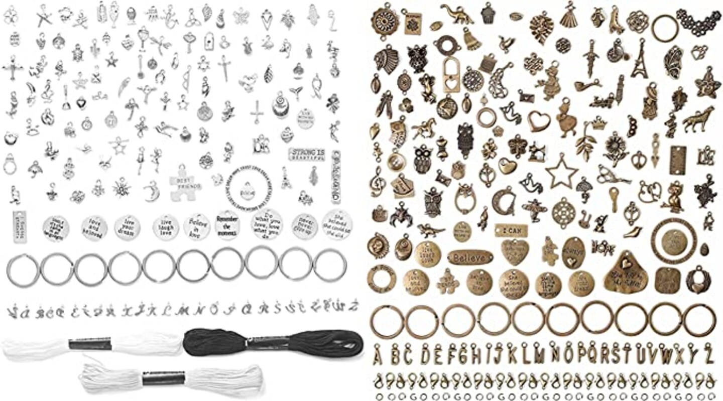Incraftables 166pcs Silver Charms Set for Jewelry Making. Bulk DIY