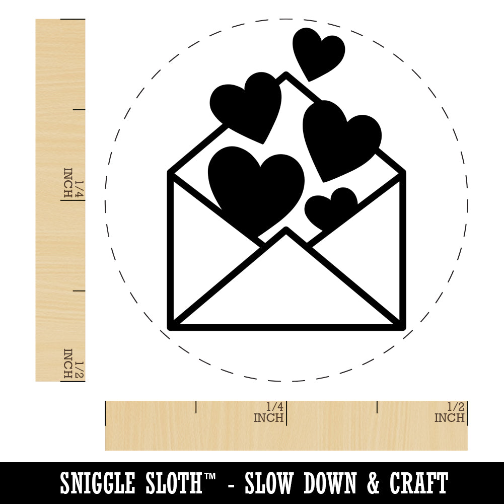 Envelope Full of Hearts Love Valentine&#x27;s Day Self-Inking Rubber Stamp for Stamping Crafting Planners