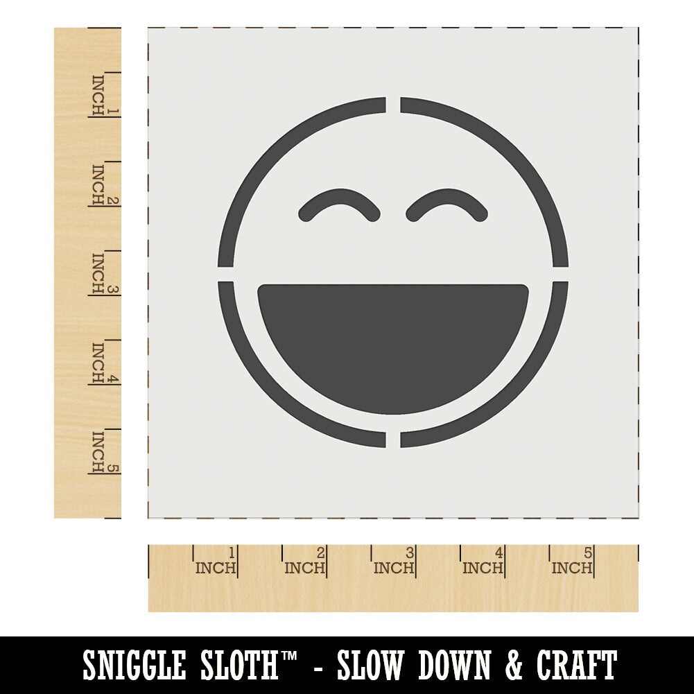 Laughing Happy Face Big Smile Mouth Emoticon Wall Cookie DIY Craft Reusable Stencil