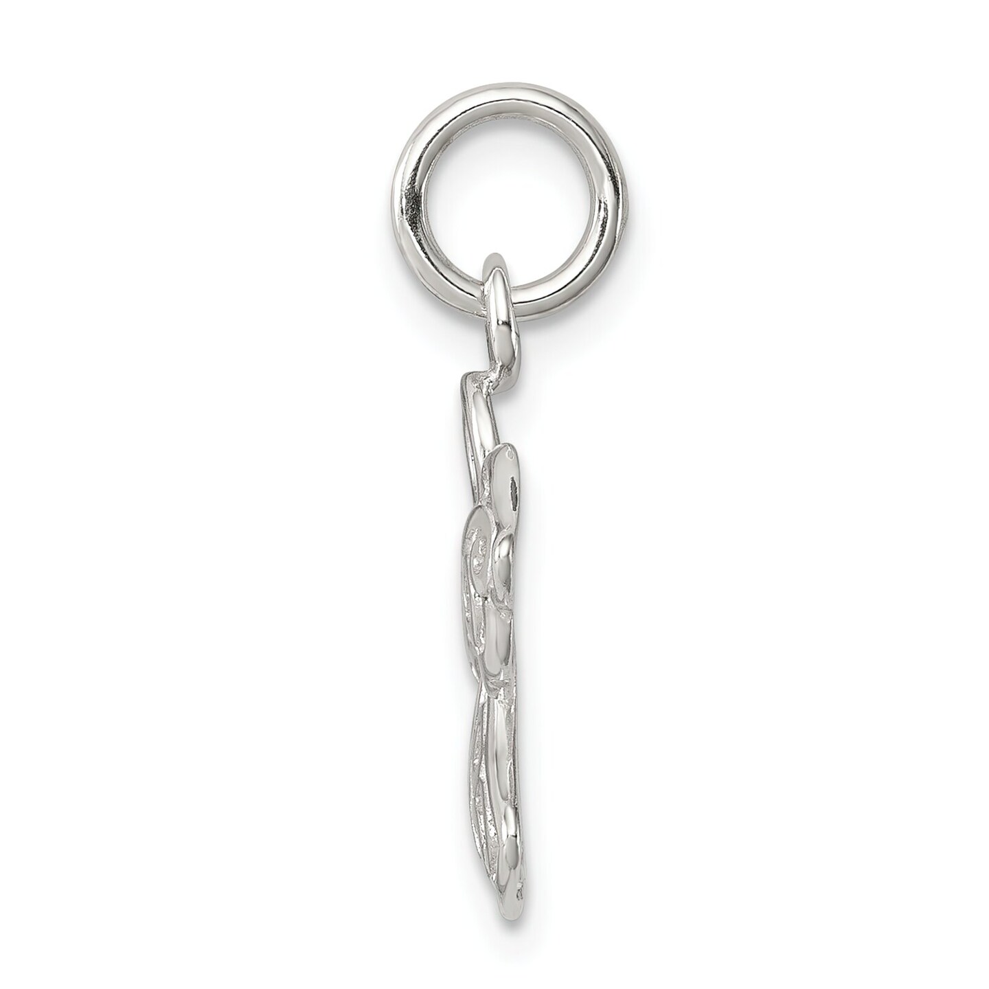 Sterling Silver Filigree Angel Charm Religious Jewelry 20mm L X 20mmW Approx.