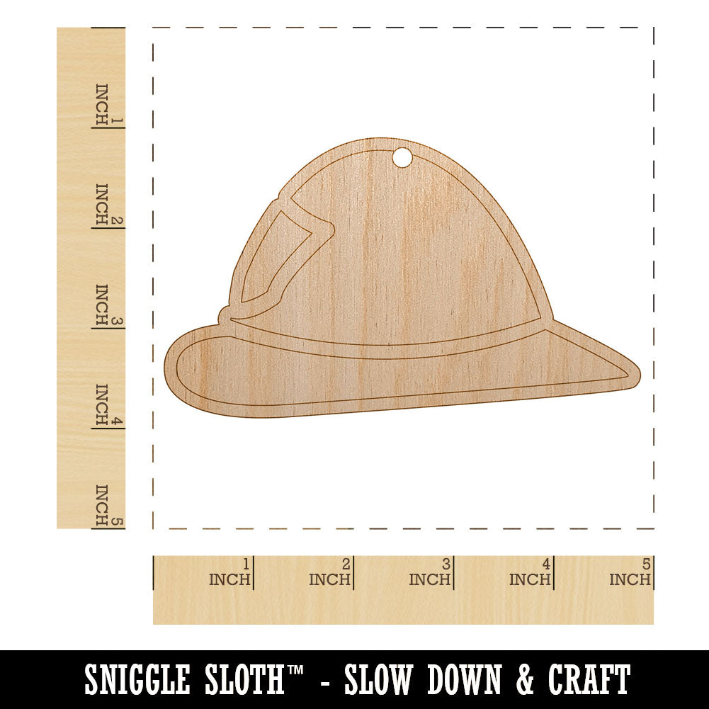 Fire Helmet Fireman Firefighter Profile Unfinished Craft Wood Holiday Christmas Tree DIY Pre-Drilled Ornament