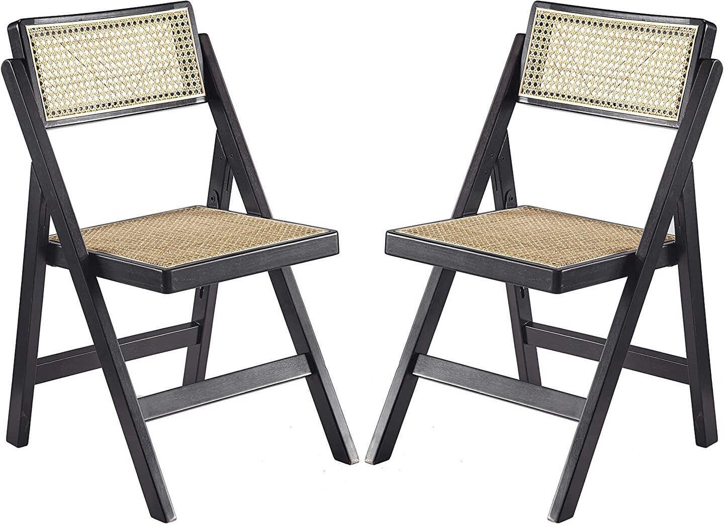 ISL Furnishings- Ibiza Rattan Modern Folding Chair (2, Black)
