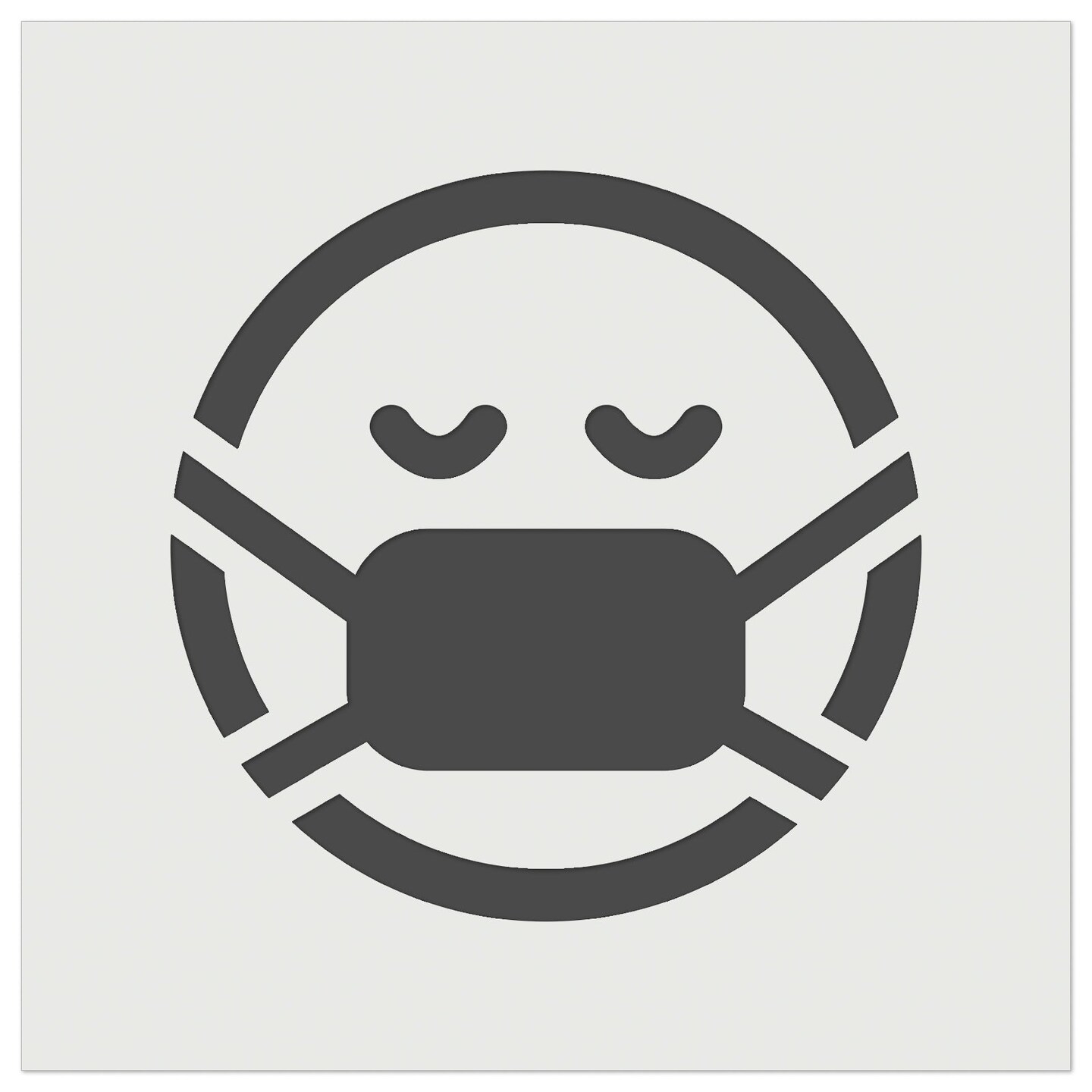 Face Mask Sick Health Emoticon Wall Cookie DIY Craft Reusable Stencil