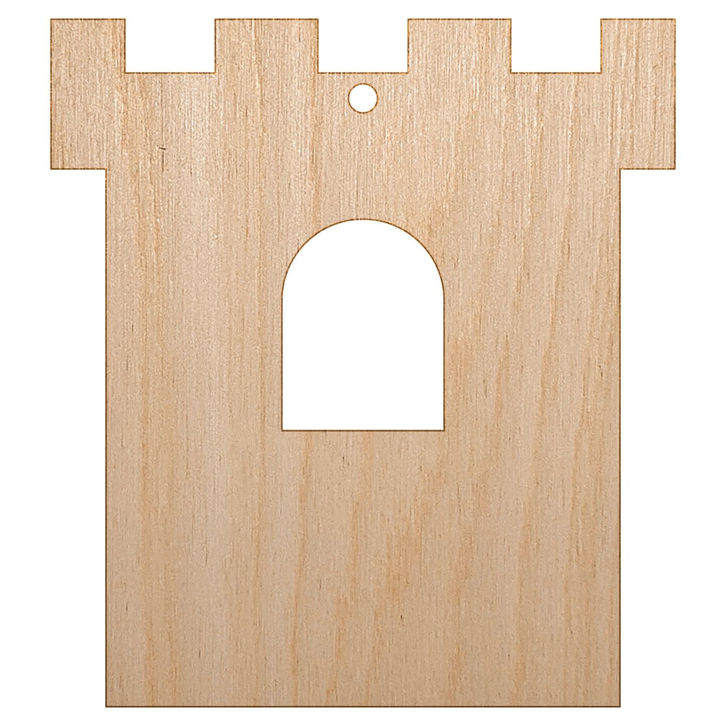 Castle Turret Tower Solid Unfinished Craft Wood Holiday Christmas Tree DIY Pre-Drilled Ornament