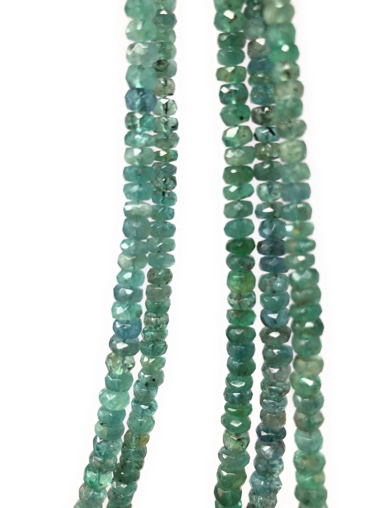 Zambian Emerald Gemstone Beads, Green - 13&#x22;, 3mm - 6mm