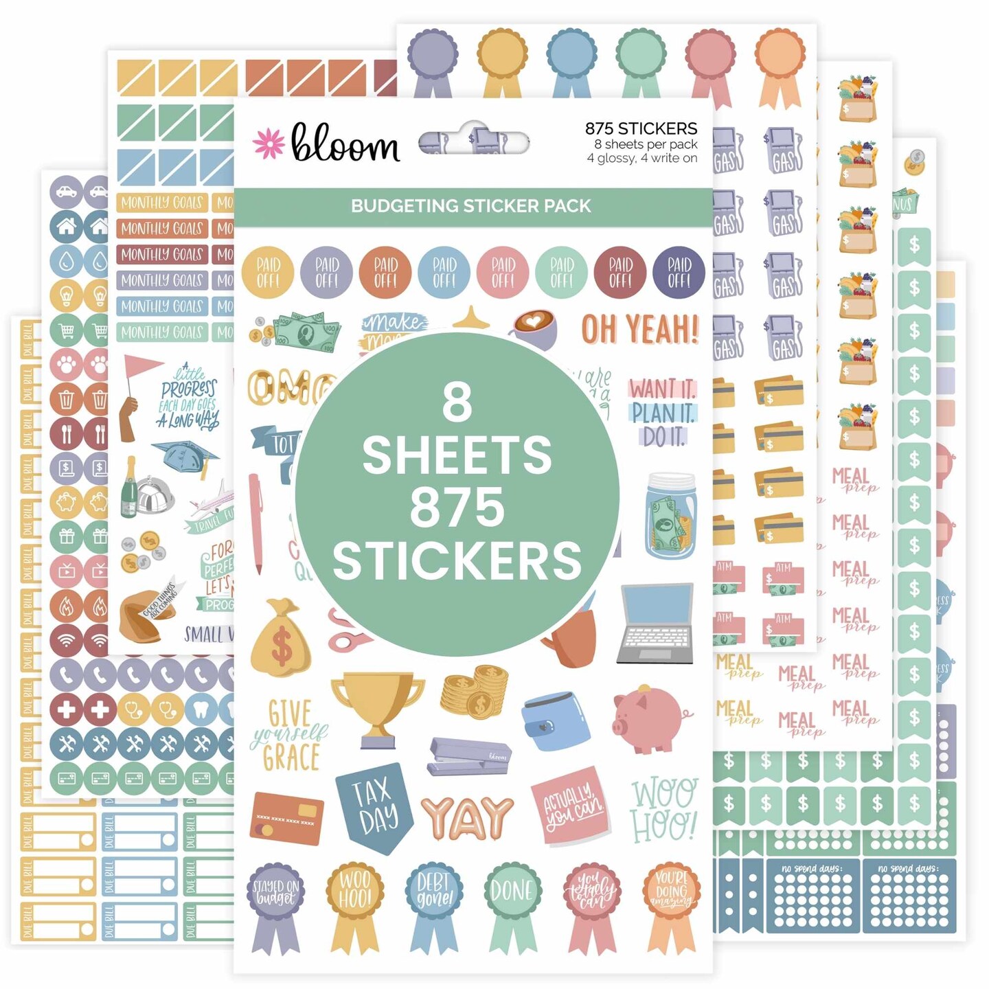 bloom daily planners Sticker Sheets, Budgeting