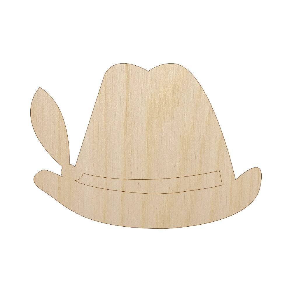 Bavarian Hat German Oktoberfest Unfinished Wood Shape Piece Cutout for DIY Craft Projects