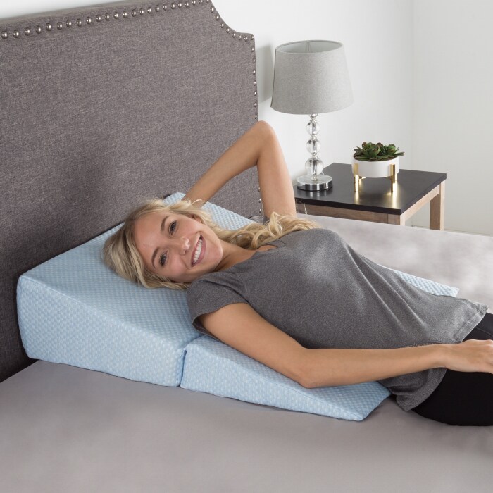 Bed Wedge Pillow for Sleeping - Folding Memory Foam Incline