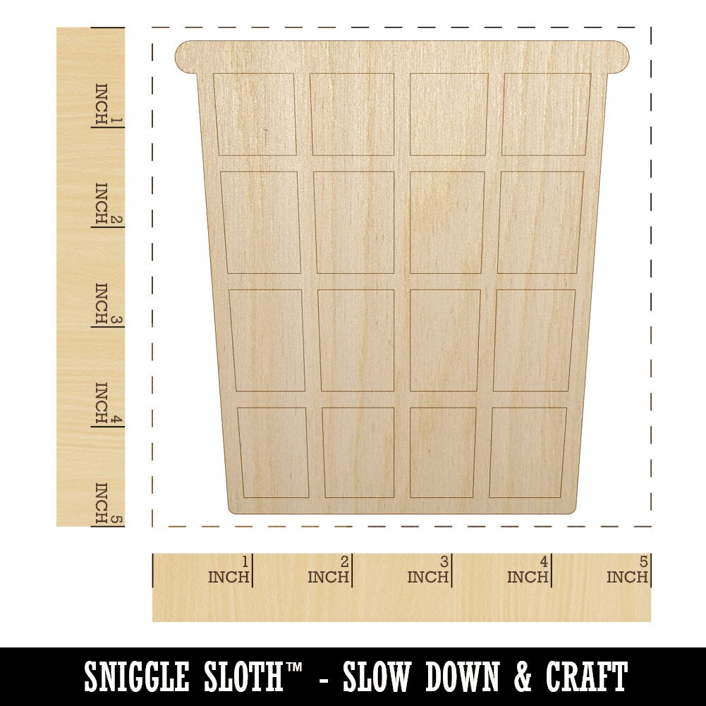 Waste Trash Basket Unfinished Wood Shape Piece Cutout for DIY Craft Projects