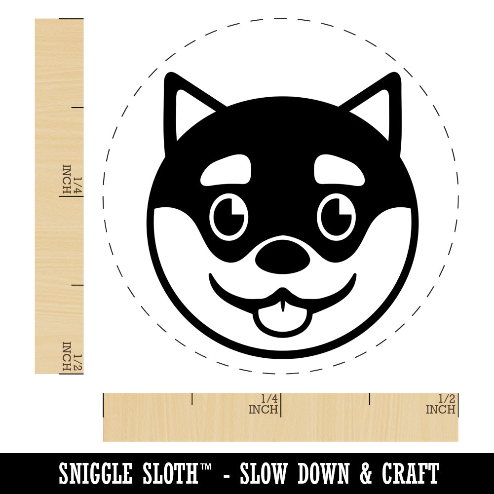 Husky Dog Face Happy Self-Inking Rubber Stamp for Stamping Crafting Planners