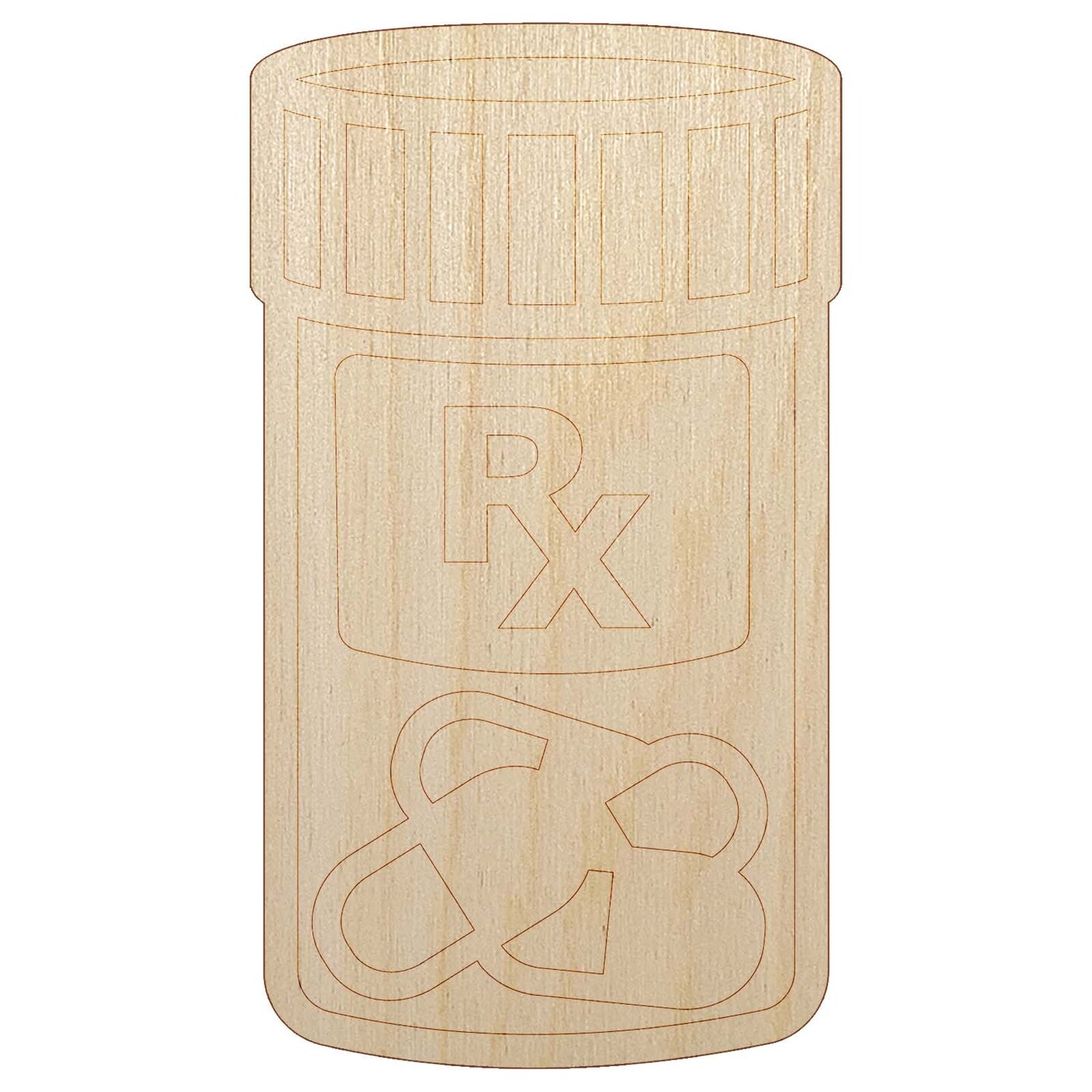 Prescription Pill Bottle Medicine Unfinished Wood Shape Piece Cutout for DIY Craft Projects