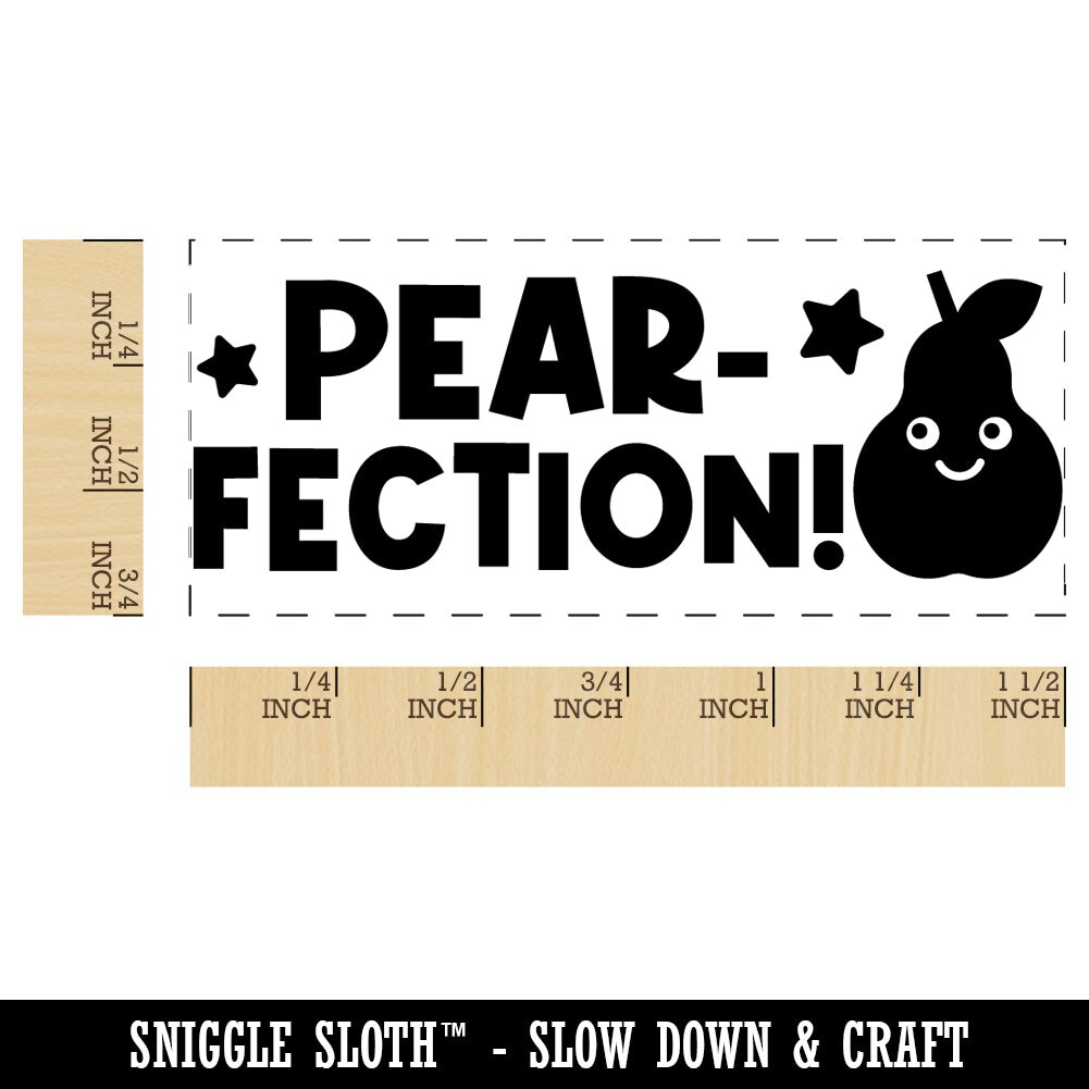 Pear-Fection Perfection Teacher Student School Self-Inking Rubber Stamp Ink Stamper
