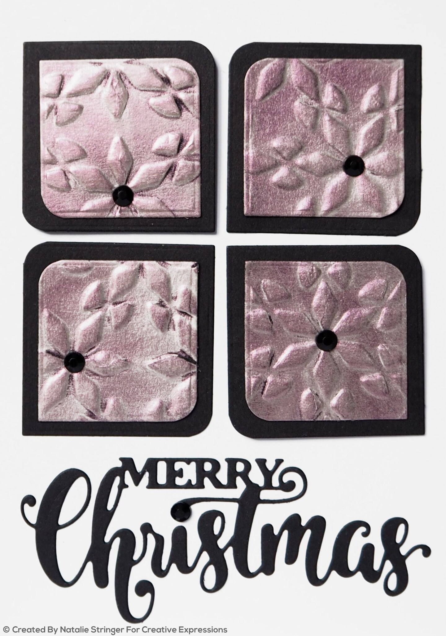 Creative Expressions Diamond Poinsettias 5 3/4 x 7 1/2 3D Embossing